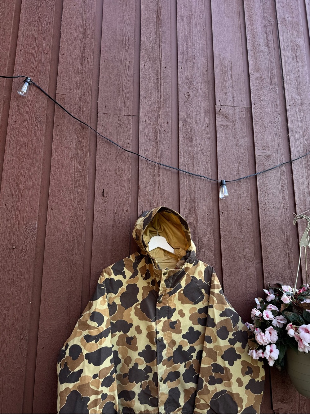 Vintage Duck Camo Rain Jacket Hooded Parka Size M/L